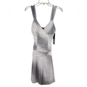 90s Y2K XOXO Sparkly Prom Dress Gray Deadstock